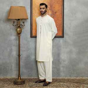 Tissu 100% coton, style islamique décontracté pour hommes, shalwar kameez d'été pour hommes, prix raisonnables, shalwar kameez respirant pour hommes - Product Image 4