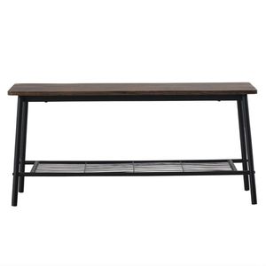 Set da Pranzo Moderno 6 Pezzi per Cucina Domestica, Tavolo Rettangolare con Panca e 4 Sedie, Scaffali Portaoggetti, Struttura in Acciaio, Arredamento Elegante per la Casa - Product Image 5