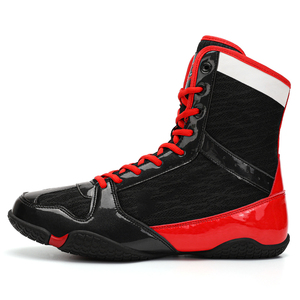 Chaussures de boxe montantes à soutien de la cheville, à lacets sécurisés, en polyester, avec semelle ergonomique flexible, personnalisables, pour le combat - Product Image 5