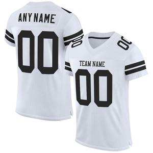 Maillot de football personnalisé, uniforme de football de qualité supérieure | Fabricant EM&ODM : Expédition gratuite de ballons de football authentiques personnalisés en maille blanche et noire - Product Image 1