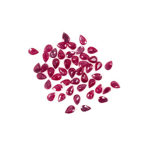 Rubis de Birmanie naturels non traités, formes poire calibrées 3x5mm, pierres précieuses de rubis naturelles facettées en vrac pour la fabrication de bijoux, prêtes à l'emploi - Product Image 5