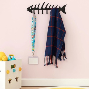 Fish Bone Black <b>Wall</b> <b>Key</b> <b>Hook</b> Holder Suitable For Office Desk Area <b>Key</b> Organization And Car <b>Keys</b> Hanging For Quick Pickup - Product Image 6