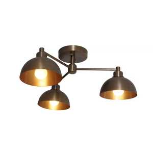 Plafonnier industriel en métal à 3 bras, abat-jour rond, luminaire d'intérieur pour salon, décoration durable pour la maison - Product Image 1
