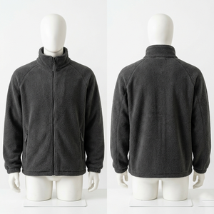 Veste polaire de travail 320 GSM en polyester anti-boulochage, bleu marine et gris, avec broderie de logo personnalisé et transfert thermique, pour l'hiver, la randonnée et le camping - Product Image 5