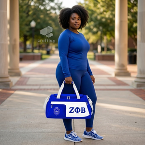 Bolsa de Viaje Deportiva de Fin de Semana para Mujer, Marca Zeta Phi Beta Sorority, de Cordura, con Compartimento para Zapatos, con Cierre - Product Image 6