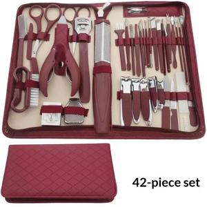 Juego de Tijeras para Uñas Profesionales de Acero Inoxidable, Duraderas, Color Marrón, 28 Piezas, Cuchillas Curvas, para Uso Doméstico, Cortaúñas de Belleza, Regalo, Lima para Pies - Product Image 5