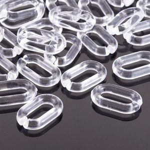 Acrylic Linking Rings Oval <b>Quick</b> <b>Link</b> Connectors for Curb Chains Purse Eyeglass Chain DIY Craft Making 15x9x3mm (Clear) - Product Image 3