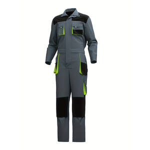 Overol de Trabajo Gris para Hombre, Poliéster Resistente a la Abrasión, Múltiples Bolsillos, Manga Larga, Cierre Frontal con Cremallera, Uniforme - Product Image 4