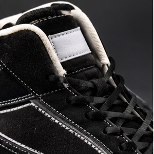 Bottes de moto en cuir véritable noir Aultra One Enterprises avec fermeture auto-agrippante, chaussures de motard légères, respirantes et résistantes à l'abrasion - Product Image 5