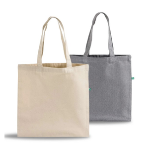 Natural Recycled Cotton Tote Bag | Plain Non Gusset Shopping Bag | Reusable Custom Logo Carry Bag | Wholesale Promotional Bags - Product Image 4