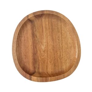 Plato redondo de madera, bandeja para servir, plato de madera, accesorio de cocina, plato de madera natural, decoración para mesa de comedor, plato rústico para servir - Product Image 6