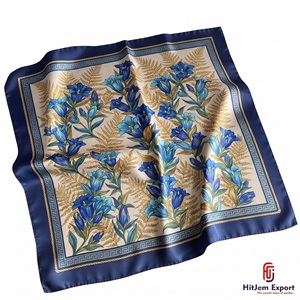 Écharpe en soie de haute qualité pour femmes, imprimée, légère, carrée, foulard, fabricant OEM ODM, produits textiles personnalisés du Hokkaido - Product Image 1