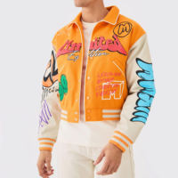 Veste universitaire streetwear pour homme personnalisée OEM, broderie de patchs en chenille, col montant, hiver