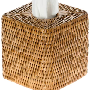 Caja de pañuelos decorativa de estilo tropical, tejida con hierba marina, para escritorio de oficina, cubierta de caja de pañuelos de ratán ecológica de primera calidad - Product Image 1