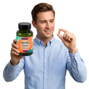 Capsules de Biotine pour Adultes, Poudre Blanche Certifiée ISO, Soutien Cutané, Qualité Alimentaire, Non Destiné aux Femmes Enceintes, D-Biotine - Product Image 2