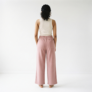 Pantalones de chándal holgados para mujer, casuales, 100% poliéster, forro polar, corte holgado, largo completo, cintura media con cordón, pierna ancha - Product Image 5