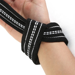 Wrist Support Straps With Yellow Stitching Adjustable Hook Loop Closure For <b>Weight</b> Lifting Strength <b>Training</b> Unisex - Product Image 6