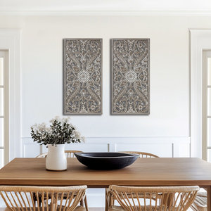 Panneau mural en bois sculpté au design antique, finition parfaite et taille standard. - Product Image 2