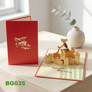 ANN HANDICRAFT BG035 Custom 3D Pop-up Traditional Greeting Card-Hanoi Origin <b>Matte</b> <b>Varnishing</b> Party Anniversary Birthday New - Product Image 1