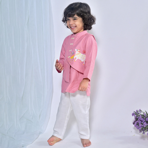 Proveedor Directo de Fábrica, Kurta Pijama de Algodón para Niños, Traje Tradicional para Festivales, Proveedor de Ropa Étnica Infantil para Exportación - Product Image 5