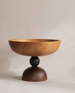 Cuenco de madera súper artesanal, vajilla vintage, accesorios de madera para cocina, cuencos de madera grabados, sostenibles y prácticos con soporte. - Product Image 1