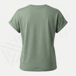 T-shirt à manches courtes en satin de polyester de haute qualité pour femmes, couleur unie, style décontracté toutes saisons, broderie personnalisée, haut personnalisé - Product Image 2