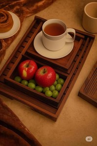 Ensemble de plateaux en bois de Sheesham de qualité supérieure, faits à la main, style rustique indien, écologiques, pour la cuisine et la table - Product Image 4