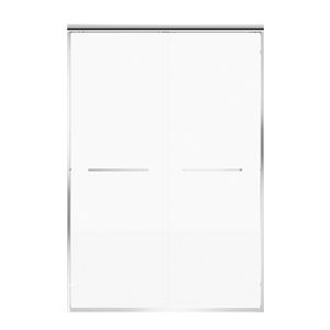Porta Doccia Scorrevole Doppia 152 cm L x 183 cm A, Telaio in Alluminio Cromato, Vetro Temperato Trasparente Nano-Coated 6mm, Doppio Acciaio Inossidabile - Product Image 4