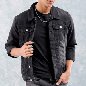 OEM Mens Denim Jean <b>Jacket</b> Casual Outwear Fall <b>Jacket</b> Denim Button up Coat Oversize Denim <b>Jacket</b> for Men acidwash fashion casual - Product Image 1