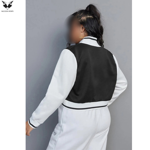 New Arrival Comfortable Women's Black And <b>White</b> Varsity <b>Jacket</b> With Letter S Logo Full Sleeve Button Up Collar Winter Wear - Product Image 5