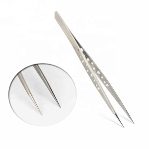 Premium Anti Static Stainless Steel Eyelash & Eyebrow Tweezers Slanted Tip <b>Precision</b> <b>Tool</b> for Lash & Hair Removal - Product Image 1