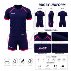 Nouvel uniforme de rugby respirant à séchage rapide, en vente en ligne, uniforme de rugby fabriqué au Pakistan, uniforme de rugby - Product Image 4