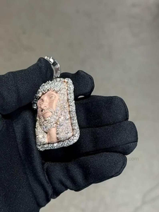 Iced Out Jesus Pendant <b>Silver</b> Hip Hop Necklace <b>Charm</b> Luxury Bling Cubic Zirconia Religious Jewelry Gift - Product Image 5