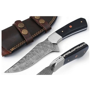 Sizzco มีดเหล็กดามัสกัสแบบทำด้วยมือด้าม Micarta ที่มีคุณภาพสูงปรับแต่งได้ OEM ล่าสัตว์ตั้งแคมป์ของขวัญ - Product Image 1