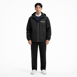 Chaqueta deportiva con capucha para hombre, ligera, transpirable, con cremallera, cortavientos, para entrenamiento de invierno, para correr, con logotipo OEM personalizable. - Product Image 1