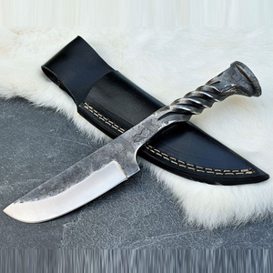 Handmade High Carbon Steel Viking Hunting Survival Knife Fine Leather Sheath DIY Hand Forged Handle Outdoor - Product Image 6