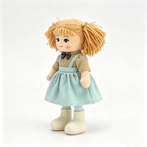 Muñeca de trapo personalizada con coletas rubias, muñeca de tela suave para niñas, muñeca de peluche, linda muñeca de trapo con ojos azules - Product Image 6