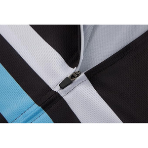 Ensemble de maillot de cyclisme pour homme, noir, blanc, bleu rayé, manches courtes, respirant, kit de sport - Product Image 6