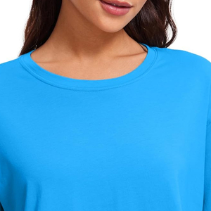 Women's Blue <b>Cropped</b> CAMIS V-neck Short Sleeve Solid Color Sweet Style Eco-Friendly Breathable <b>Sequined</b> Bow Woven Fabric <b>Top</b> - Product Image 3