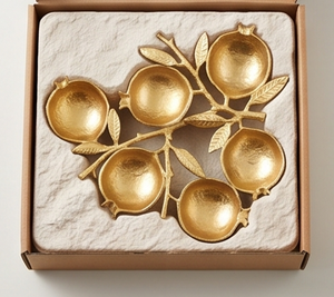 Cuencos de metal de alta calidad con forma de granada, perfectos para ensaladas, aperitivos, frutas y frutos secos, ideales para decorar la mesa de comedor. - Product Image 4