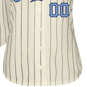 Maillot de baseball bleu marine à fines rayures neutres pour homme, boutonné, uniforme d'équipe, respirant, léger, sportif - Product Image 6