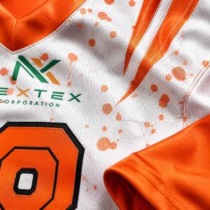 Custom Mens <b>Paint</b> Splatter Football Uniform <b>Set</b> Sublimation Twill Number Zipper Padded Jersey Compression Pants Team Kit - Product Image 6