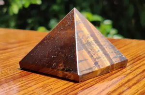 Pyramide en cristal d'œil de tigre naturel, figurine sculptée en pierre précieuse, pierre jaune, décoration pour la maison - Product Image 3