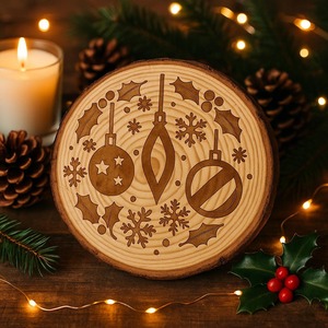 Snowman Design Merry Christmas Wooden <b>Coaster</b> Suitable For Drinks <b>Table</b> Protection Festive Decor And Holiday Gift From India - Product Image 5