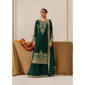 Conjunto de traje de fiesta para mujer con codificación y secuencia con diseño Moti de remaches - Product Image 1