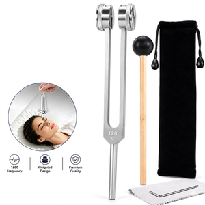 ส้อมเสียงบำบัด 128Hz พร้อมค้อนซิลิโคน เครื่องดนตรีบำบัดด้วยเสียง - Product Image 1