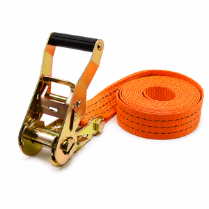 Sangle d'arrimage à cliquet Provina RS-14 de 1,5 pouce en polyester orange avec boucle en acier, résistance à la rupture de 2000 kg, certifiée CE - Product Image 6