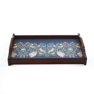 Plateaux de service en bois MDF de qualité, plateau en bois rectangulaire vintage, plateau alimentaire en bois avec poignée de Falak World Export - Product Image 5