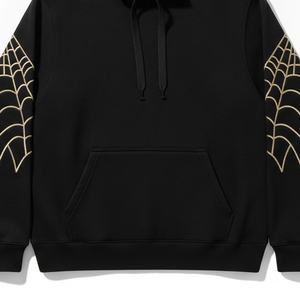 Sudadera con capucha vintage de hombre, extragrande y de peso pesado, con gráfico de telaraña de araña y pedrería, al por mayor - Product Image 4