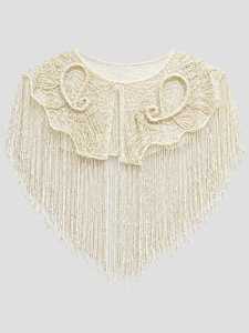 Cape en polyester pour femme avec sequins et perles, col orné de franges, Chandni Export House ODM - Product Image 4
